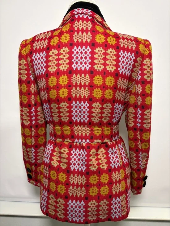 Christian Lacroix 90s Belted Blazer Jacket Black Velvet Collar statement piece - Picture 4 of 7